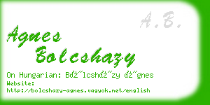 agnes bolcshazy business card